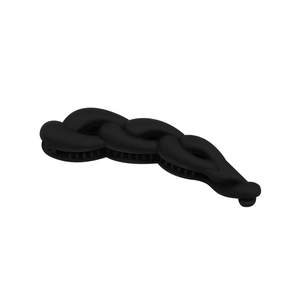 Fermaglio a banana nero opaco con design a catena per una coda di cavallo stabile