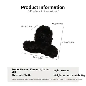 Mesure détaillée montrant la longueur de 9cm pour la pince à cheveux en peluche
