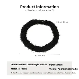 Dettaglio elastico per capelli in peluche, diametro 6 cm e peso leggero di soli 2,5 g