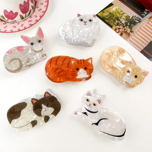 Süße Cartoon Katze Acryl Haarklammer Für Damen Koreanischer Stil Tier Hai Clip Haarschmuck Für Dickes Dünnes Haar