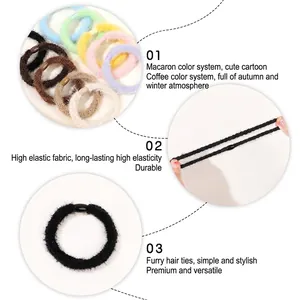 Elastici per capelli in peluche in varie tonalità macaron e terra per l'autunno e l'inverno