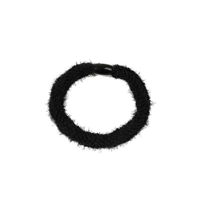 Elastico per capelli in peluche nero morbido per acconciature dolci autunno-inverno