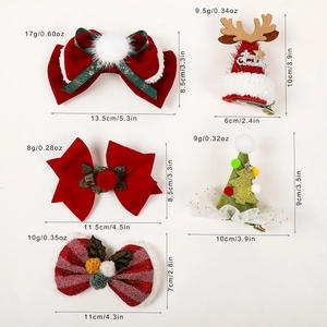 Christmas bow hair clips set with festive mini hat hairpins for women holiday hair accessories