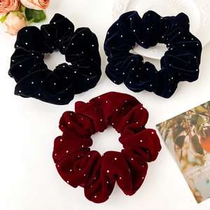 Chouchous Élégants En Velours Avec Strass Et Künstliche Perles Rétro Étoilé Élastique Accessoires Cheveux Pour Femmes