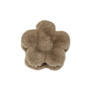 Pinza per capelli a fiore in peluche marrone kaki scuro in finta pelliccia per donna