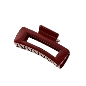 Grande pince à cheveux rectangulaire rouge foncé élégante pour cheveux épais