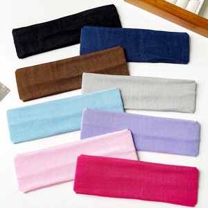 Elastic Knitted Sports Headband For Women Men Solid Color Yoga Running Sweatband Soft Ribbed Hairband Hair Accessories