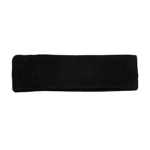 Elastic black sports headband for running and yoga, made of sweat-wicking knitted fabric