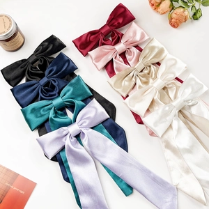 Elegante große Satin-Haarschleifen mit langen Bändern in acht verschiedenen Farben für Damen
