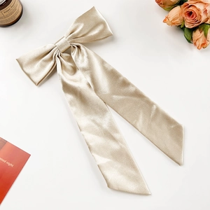 Details zur eleganten champagner-goldenen Satinschleife mit zarter Seidentextur und Band