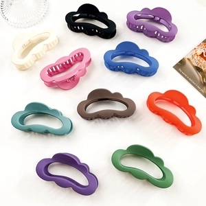 Korean Style Cloud Shaped Matte Hair Claw Clip Large Dopamine Color Shark Clip For Women Elegant Hair Styling Accessory