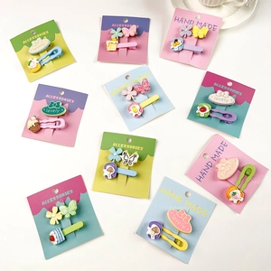 Pinces à Cheveux Mignonnes Papillon En Plastique Pour Filles Doux Dessin Animé Motif Animal Barrette à Frange Accessoires Cheveux Quotidien