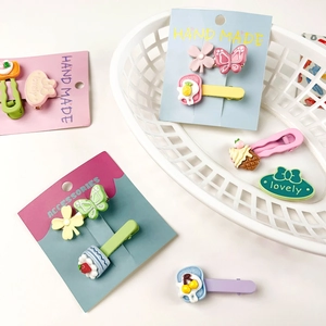 Lot de pinces à cheveux papillon macaron mignonnes avec fleurs en résine pour filles