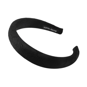Serre-tête noir rembourré avec texture florale pour accessoire de cheveux vintage chic