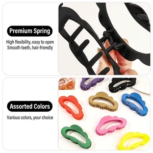 Matte cloud-shaped hair claw clips in various macaron colors with strong metal spring