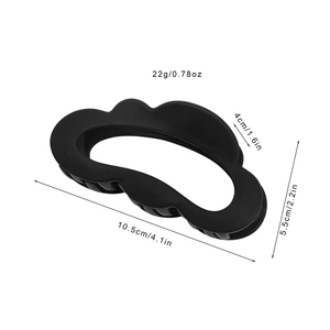 Matte black wavy claw clip for hair styling, large 10.5cm cloud-shaped hair accessory
