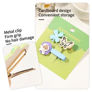 Lot de barrettes à cheveux mignonnes papillon et fleur aux couleurs macaron pour filles