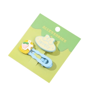 Lot de barrettes papillon macaron mignonnes avec charms pêche et œuf pour filles