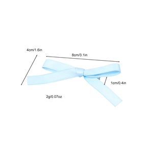 Light blue ribbon bow hair clip with dimensions 8cm by 4cm for balletcore style
