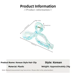 Detailed dimensions of aurora blue butterfly hair claw clip in length height and weight