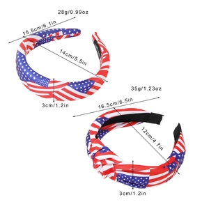 Lot de serre-têtes noués avec motif drapeau américain rouge blanc et bleu en tissu