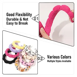 Flexible plush braided headband available in various colors and trendy leopard prints