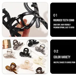 Elegant minimalist glossy hair claw clips in various colors with high-quality metal spring