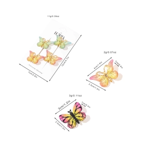 Ensemble de barrettes papillon dégradées avec texture réaliste sur carte d'affichage