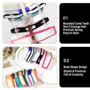 Creative book-shaped acrylic hair claw clip with colorful candy finish for women