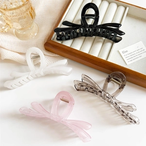 Pince à Cheveux Nœud Papillon Brillant Style Coréen Pince Crabe Élégante Antidérapante Accessoire Cheveux Femme Quotidien