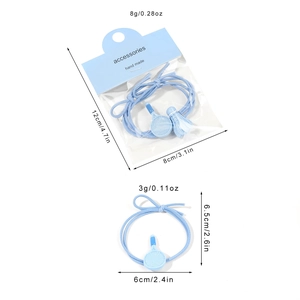 Cute high-elastic hair tie with light blue badminton racket charms for women and girls