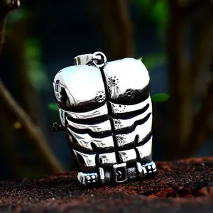 Vintage Stainless Steel Muscles Torso Pendant For Men Retro Industrial Fitness Bodybuilder Body Shape Jewelry Pendant Only