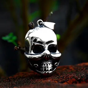 Punk Stainless Steel Skull Clown Pendant Only Without Chain Vintage Biker Rock Style Gothic Jewelry For Men Women