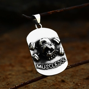Colgante de Relieve de Animales de Acero de Titanio Vintage Cobra Águila León Bulldog Retro Punk Joyería Hombre Sin Cadena