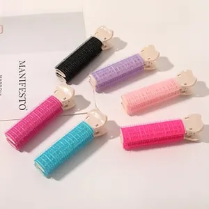 Velcro hair roller clips in six vibrant colors for voluminous bangs and root lifting