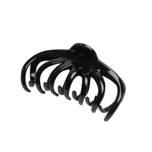 Glossy black large pumpkin hair claw clip for women with high shine acrylic finish