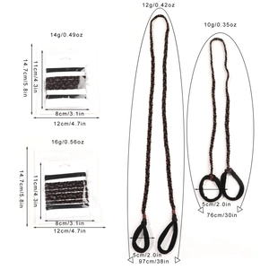 Extensions de tresses élastiques noires et marron, disponibles en plusieurs longueurs et poids