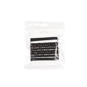 Lot de 7 élastiques à cheveux tressés noirs et marrons pour queues de cheval