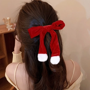 Elastici per Capelli in Velluto Natalizio con Bordo in Pelliccia Sintetica Fiocco Mollette per Capelli Donna Rosso Verde Paillettes Accessori per Capelli Festa