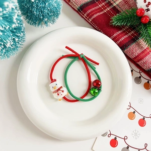 Weihnachts-Haargummis-Set mit süßem Schneemann-Anhänger und festlichen kleinen Glocken