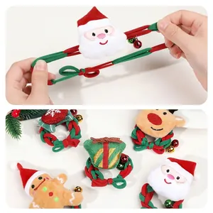 Set de chouchous de Noël en peluche avec renne et Père Noël, élastiques et durables
