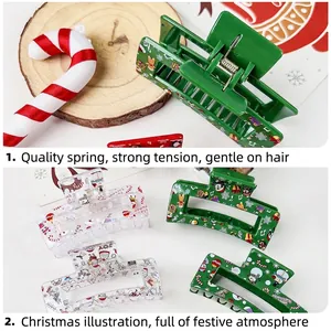 Lot de pinces à cheveux de Noël avec motifs Père Noël et bonhomme de neige festifs