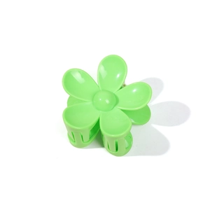 Pince à cheveux élégante de 7,5cm en forme de fleur vert clair à cinq pétales