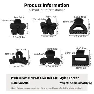 Especificaciones de tamaño para pinzas de pelo mate con forma de flor y diseños ABS