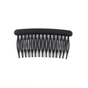 Minimalist matte black 15-tooth hair side comb for women's hairstyle fixing