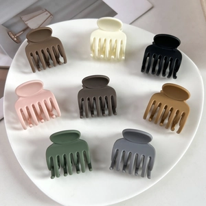 Petites Pinces à Cheveux Mates 7 Dents en Plastique Antidérapantes pour Femmes Filles Support de Queue de Cheval Accessoires de Cheveux Élégants