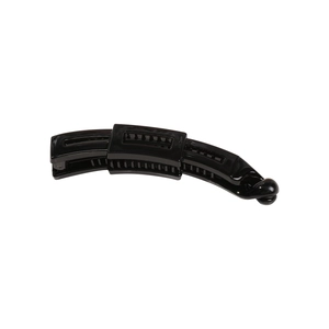 Glossy black banana hair clip with dense teeth and ball buckle for vertical styling