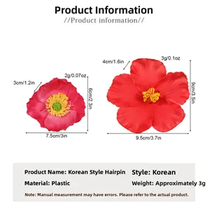 Tableau des tailles détaillé pour les pinces à cheveux fleurs de frangipanier