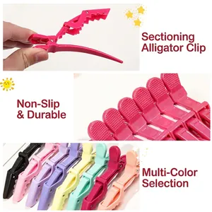 Colorful non-slip crocodile hair clips with multi-teeth design for sectioning hair