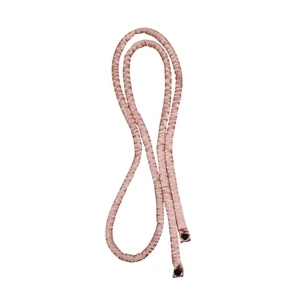 Pink satin heatless hair curler with button closure for long hair styling results
